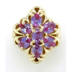 B2120 14K SLIDE CREATED ALEXANDRITE CENTER & SIDES 
